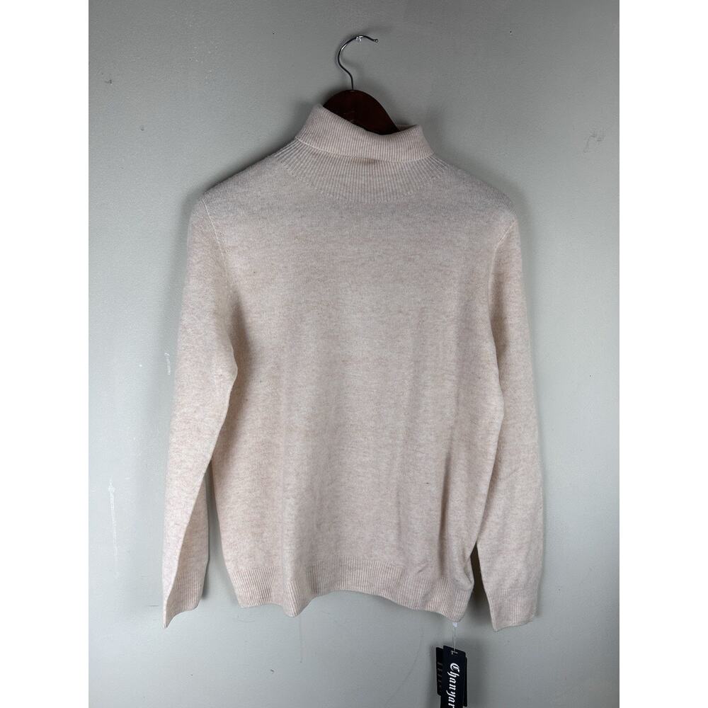 Chanyarn Women's Sweater 100% Superfine Merino Wool Neutral Beige New Large